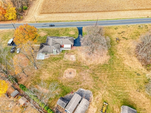 drone / aerial view featuring a rural view