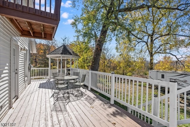 deck featuring a gazebo