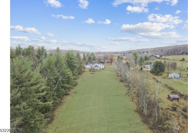 aerial view with a rural view