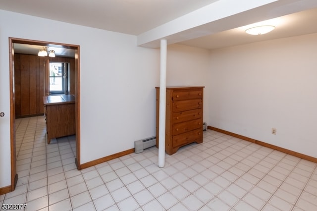 spare room with a baseboard radiator