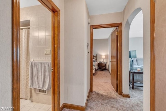 110 Central, Rochelle Park Twp, NJ 07662 - corridor with arched walkways and carpet