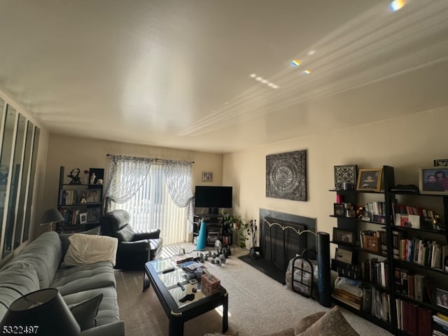 living room featuring carpet floors