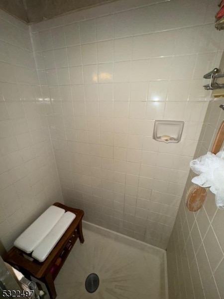 bathroom featuring a tile shower