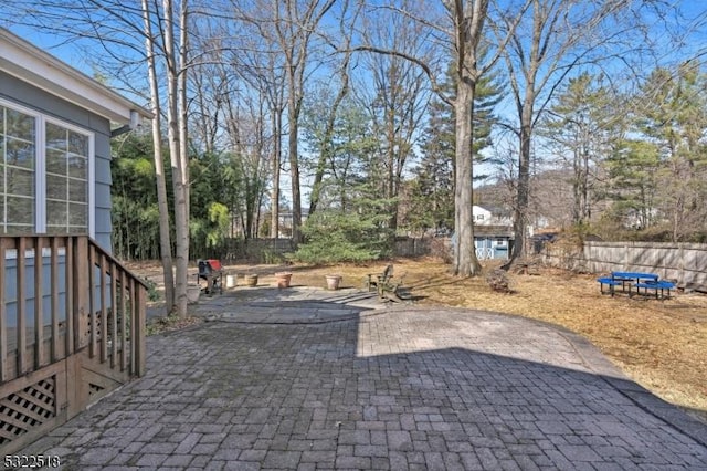 view of patio with fence