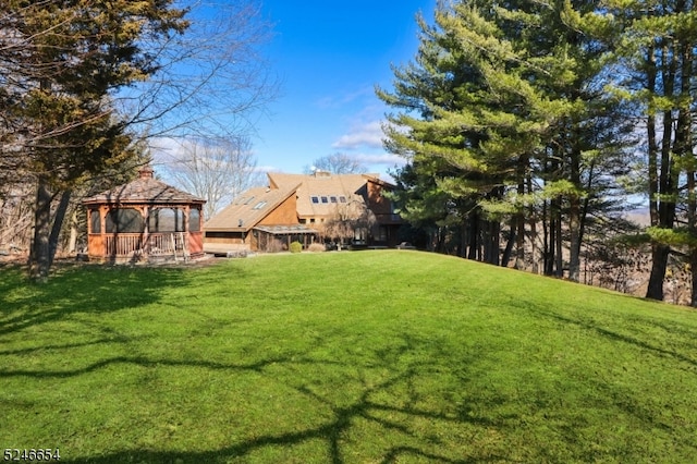 view of yard featuring a gazebo