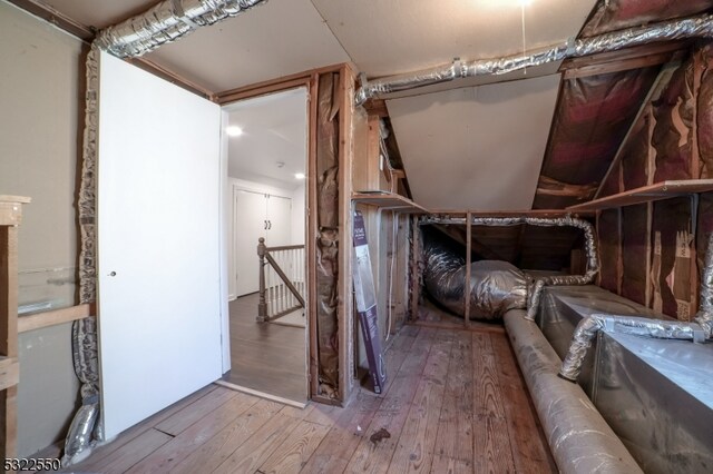interior space with hardwood / wood-style floors