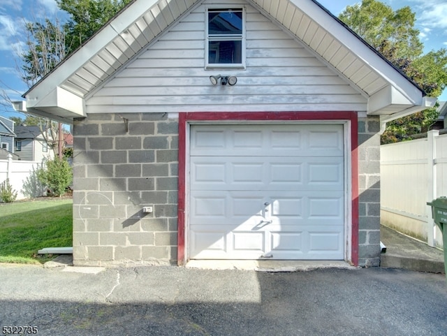 view of garage