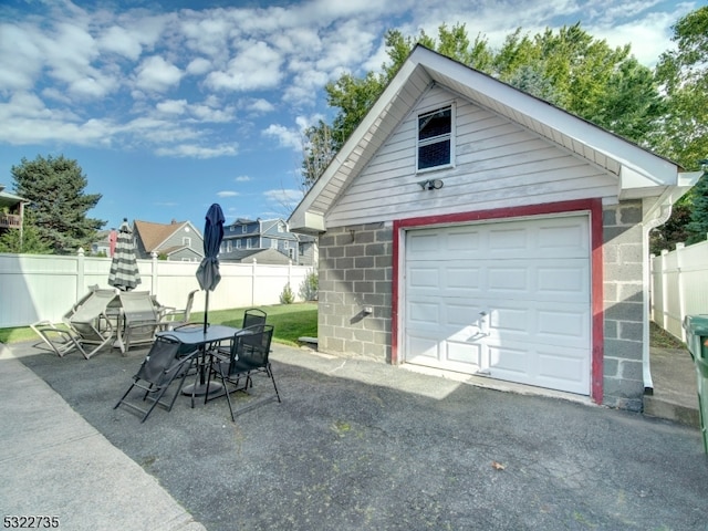 view of garage