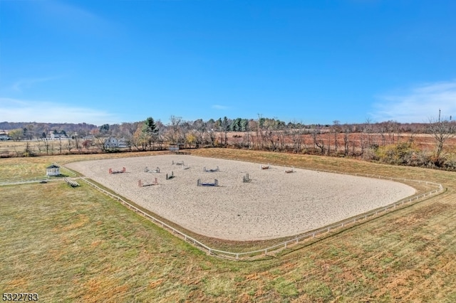 aerial view featuring a rural view