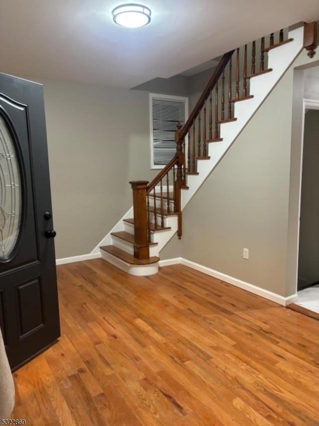 entryway with light wood-type flooring