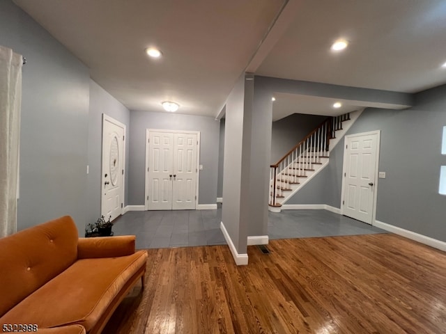 entryway featuring dark hardwood / wood-style floors