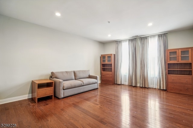 living room with hardwood / wood-style flooring