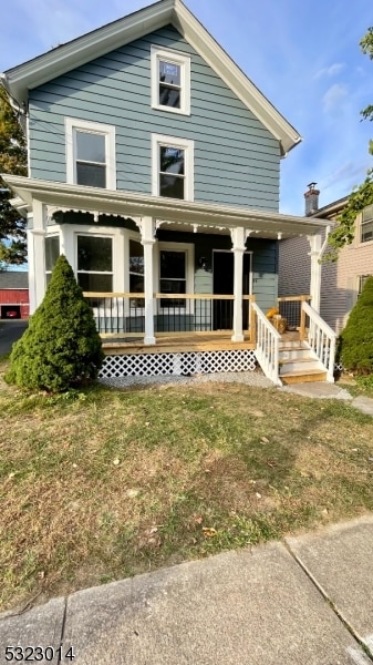 view of front of property with a porch