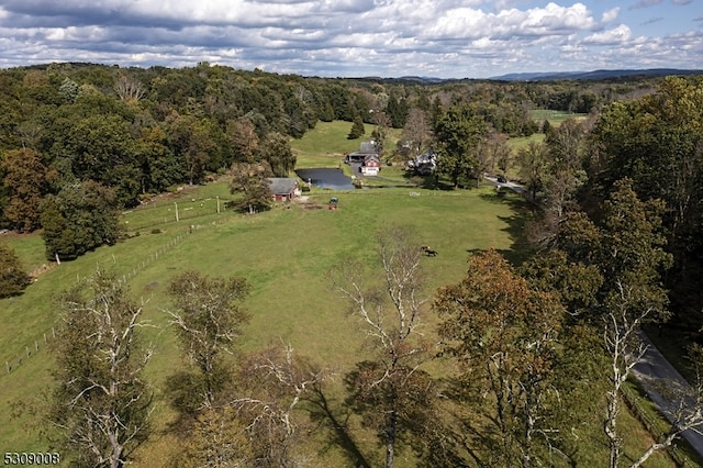 drone / aerial view with a rural view