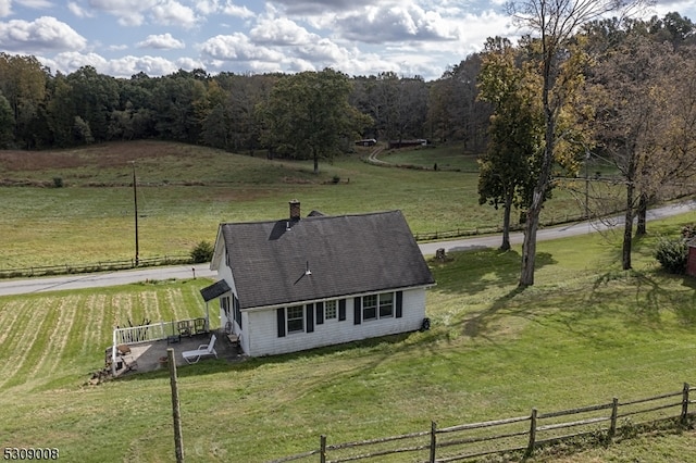 bird's eye view with a rural view