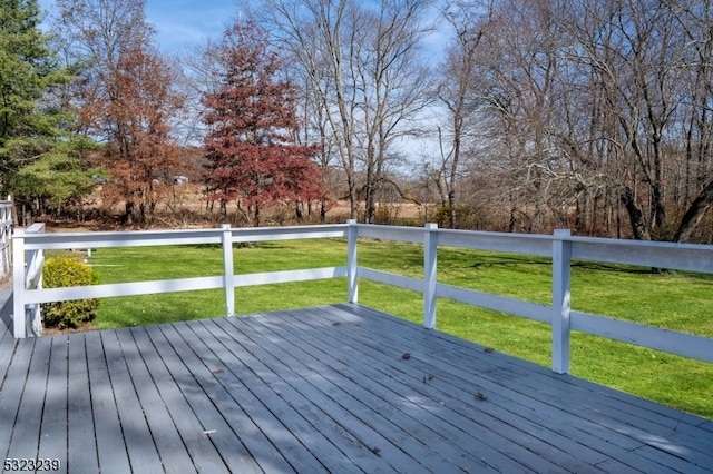 deck with a lawn