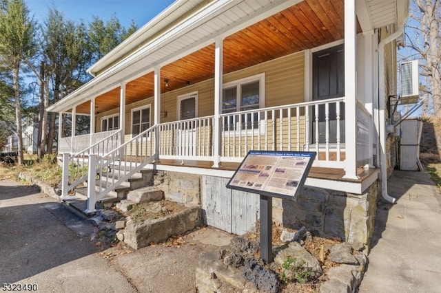 exterior space with a porch