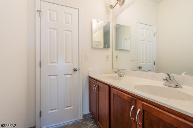 bathroom featuring tile patterned flooring and vanity