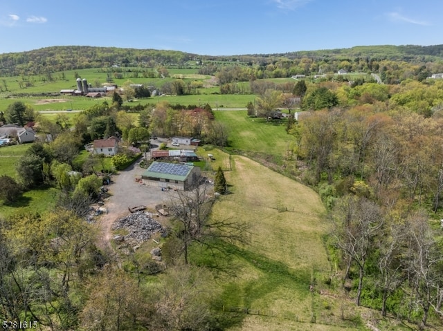 bird's eye view with a rural view