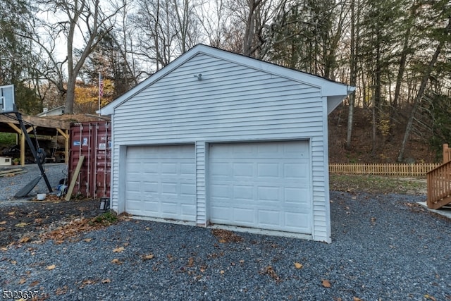 view of garage