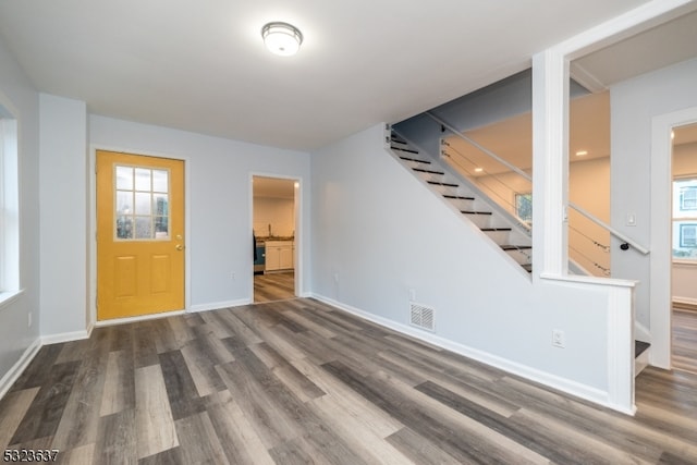 interior space featuring dark hardwood / wood-style floors