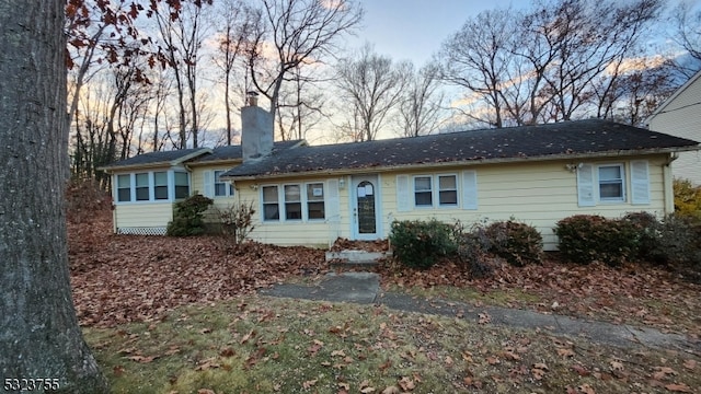 view of single story home