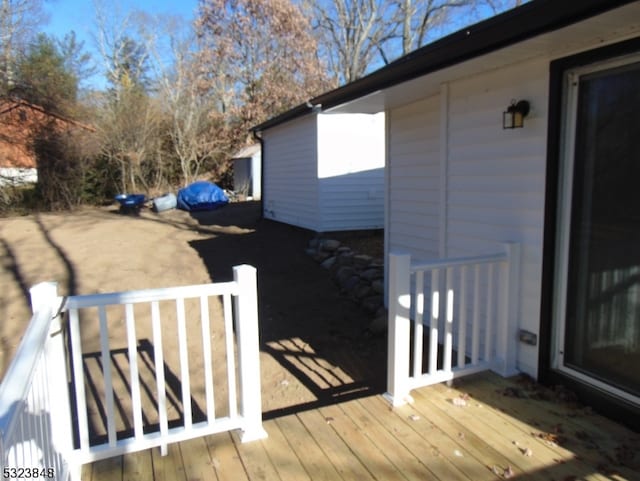 view of home's exterior featuring a deck