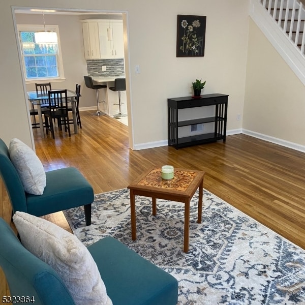 living room featuring wood-type flooring