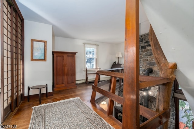 interior space with hardwood / wood-style flooring