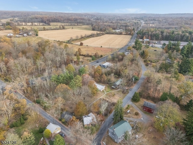 aerial view featuring a rural view