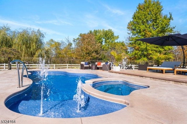 view of pool featuring an outdoor hangout area and a patio area