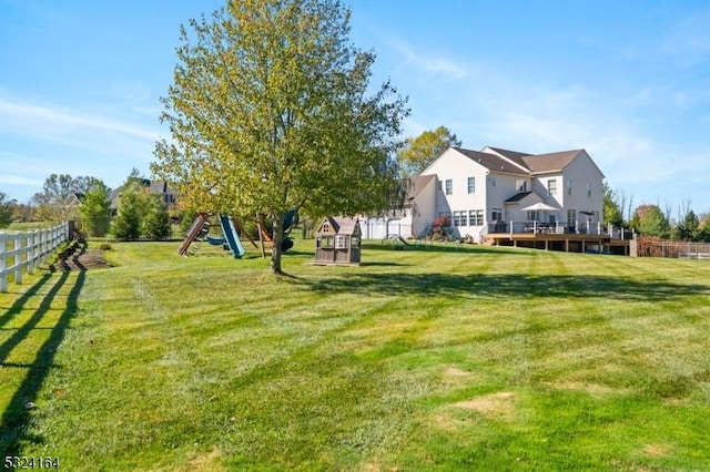 view of yard with a playground