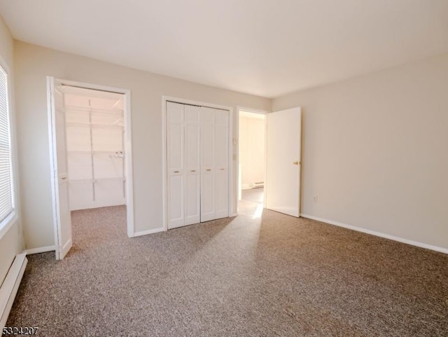 88 Trinity St, Newton Town, NJ 07860 - unfurnished bedroom with baseboard heating, carpet flooring, and baseboards