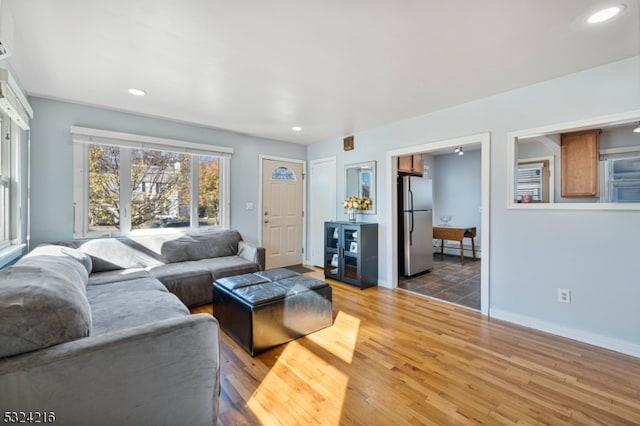 living room featuring hardwood / wood-style floors