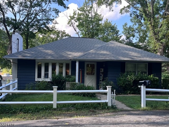 view of single story home