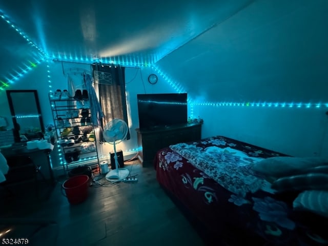 bedroom with wood-type flooring