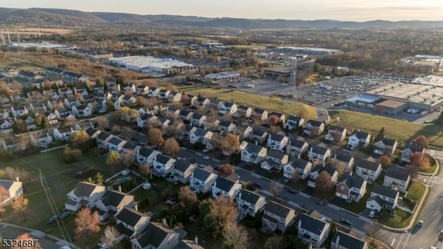 aerial view with a mountain view