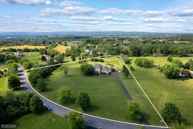 aerial view with a rural view