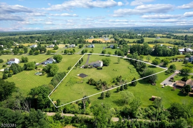 bird's eye view featuring a rural view