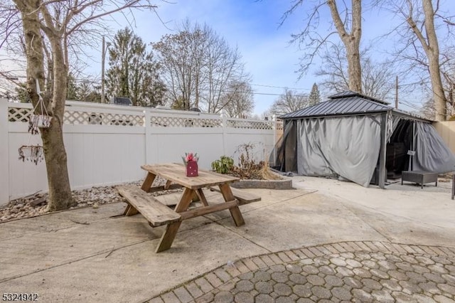 view of patio with a gazebo