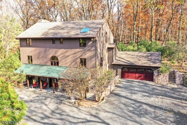 view of front of home with a garage