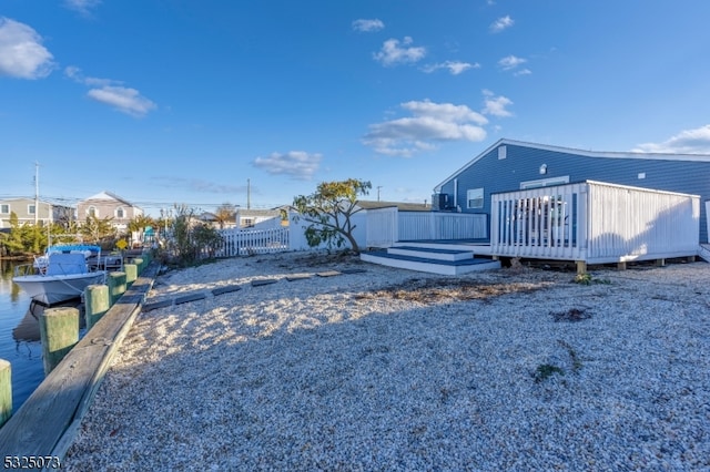 view of yard featuring a deck