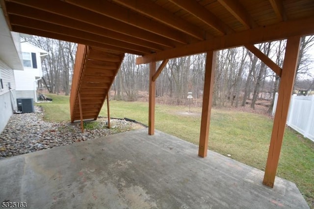 view of patio / terrace with central AC unit