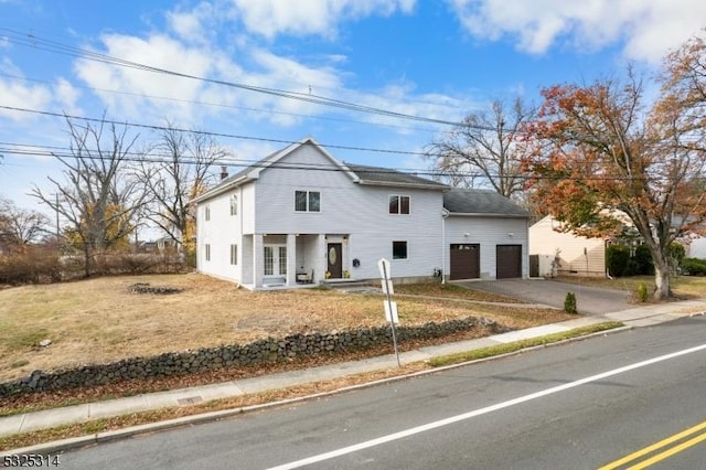 view of front property with a garage