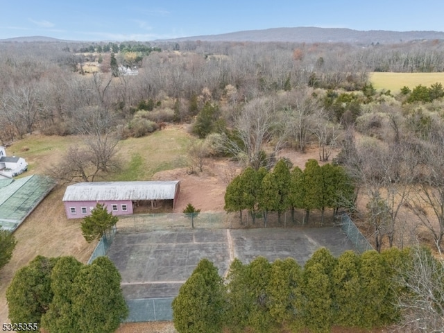 aerial view featuring a mountain view