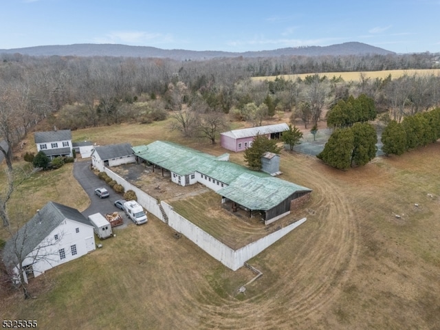 drone / aerial view with a mountain view