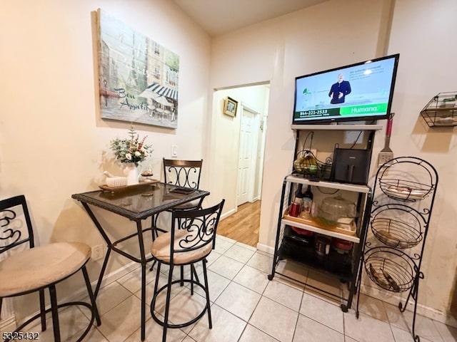 view of tiled dining room