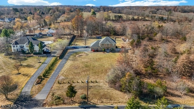 aerial view with a rural view