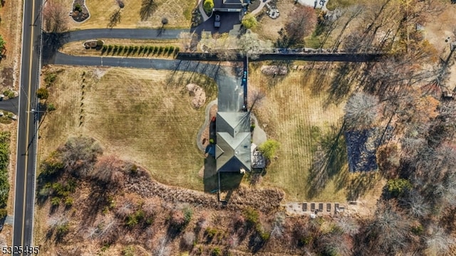 aerial view featuring a rural view