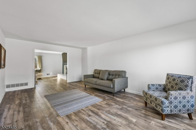 living room featuring wood-type flooring